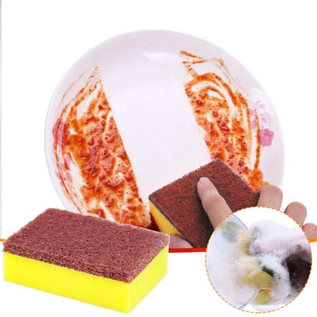 Esponja de esmeril de nailon para ollas y sartenes - Limpiador sin arañazos para limpieza de cocina, lavado de platos, fregadero - Pack de 5