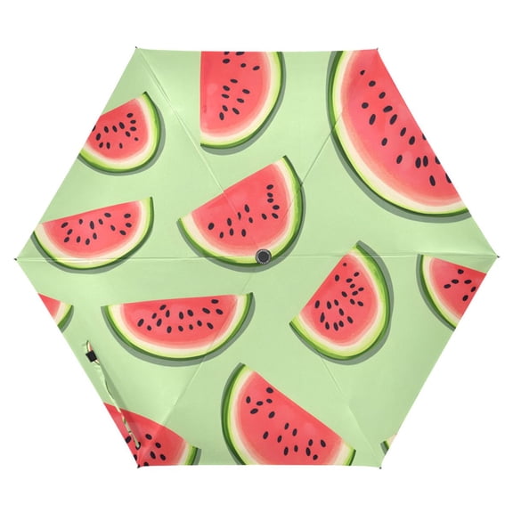 ALAZA Summer Watermelons UPF 50 Compact Folding Umbrella for Rain Travel Umbrella Packable