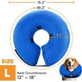 thumbnail image 2 of Collar inflable protector para gatos y perros: el collar de reentrenamiento suave para mascotas no bloquea la visión del collar E (grande, azul), 2 of 5