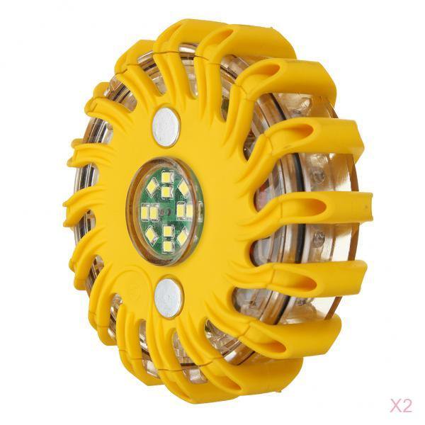 2pc LED Road Flares Luz de -Advertencia en carretera Llamarada de Baoblaze Luz de advertencia del coche