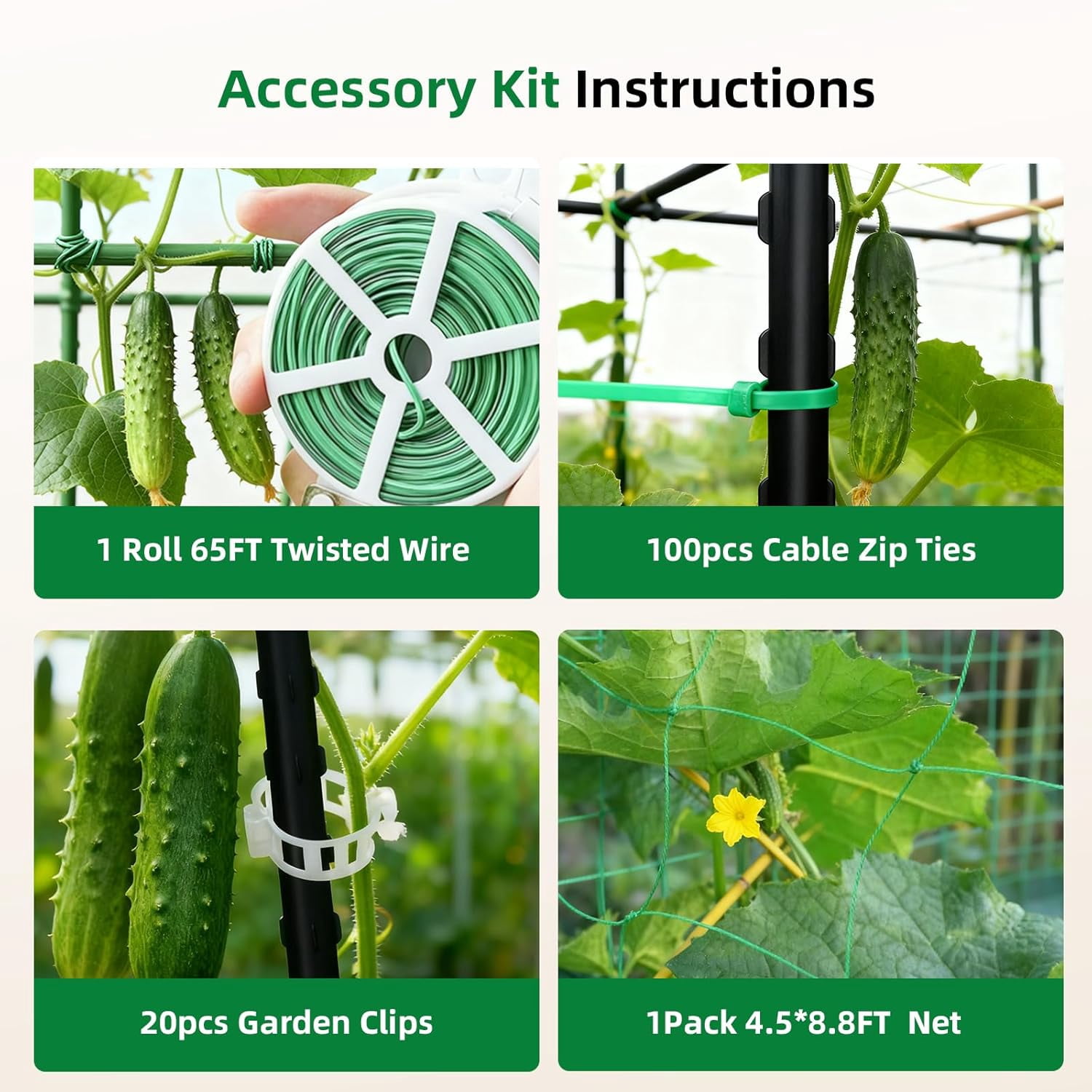 Cucumber Trellis for Raised Bed, U-Shape Garden Arch Metal Support for Climbing Plants, Metal Arch Plant Support Vegetables Trellis, Plant Support for Vine Outdoor