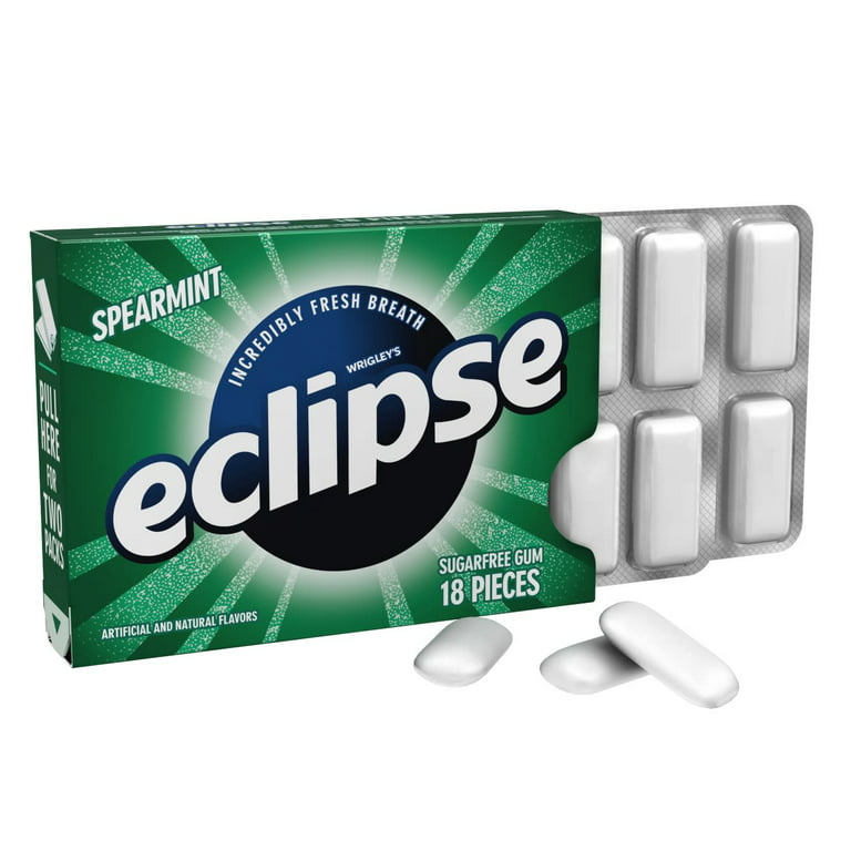 Eclipse Gum, Sugar Free, Spearmint - 3 - 18 piece packages [54 pieces total]