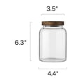 thumbnail image 2 of Tarro de Vidrio Hermético de 44 Oz con Tapa de Madera para Almacenamiento de Alimentos Azúcar Harina y Pasta, 2 of 5