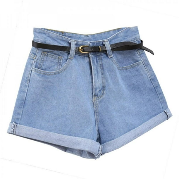 Grote hoeveelheid pint Kilometers Women Retro Jeans Shorts Summer High Waisted Rolled Denim Jean Shorts with  Pockets - Walmart.com