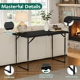 thumbnail image 5 of WASUHE 4 Foot Folding Table, Lightweight Adjustable Height Camping Table with Non-Slip Legs, Indoor/Outdoor Essential, Grill, Events, Party, Black, 5 of 11