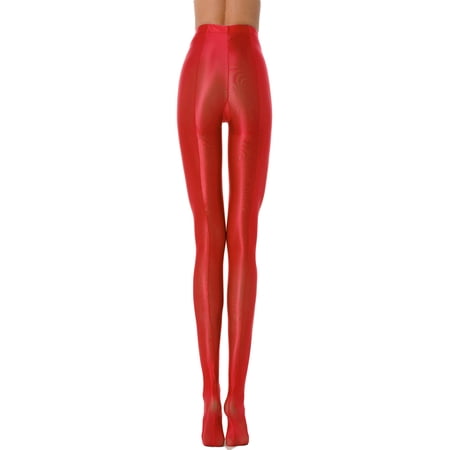 MSemis Womens Shiny Oil Footed Pantyhose Long Leggings Fitness Workout Sports Tights Yoga Pants