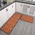 thumbnail image 2 of Orange Dinosaurs Skeletons Pattern Kitchen Rugs Sets Of 2,Anti Fatigue Kitchen Mat Rugs Non Slip Washable,Decorative Kitchen Floor Mats for Kitchen,Sink,Laundry,17"X30"+17"X47", 2 of 7