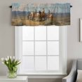 thumbnail image 2 of Western Cowboy Horse Window Valance for Kitchen, Grasslands Sky Nature Scenery Rod Pocket Short Curtain for Small Windows, Light Filtering Decorative Valance, 60 x 14 Inch, 1 Panel, 2 of 9