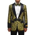 thumbnail image 2 of Mens Chinese Closure Smoking Jacket in Gold Paisley By Alberto Nardoni Brand Designer, 2 of 3