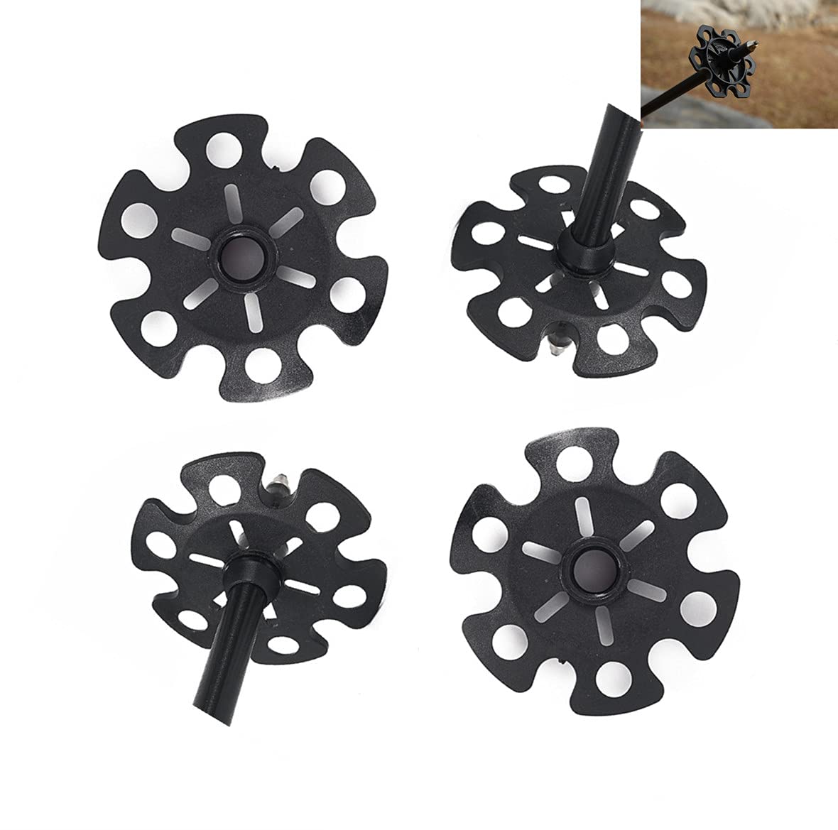 Voastvy Walking Stick Tips Rubber 4pcs Trekking Pole Tips Replacement