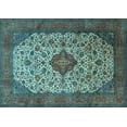 thumbnail image 1 of Ahgly Company Indoor Rectangle Medallion Light Blue Traditional Area Rugs, 3' x 5', 1 of 4