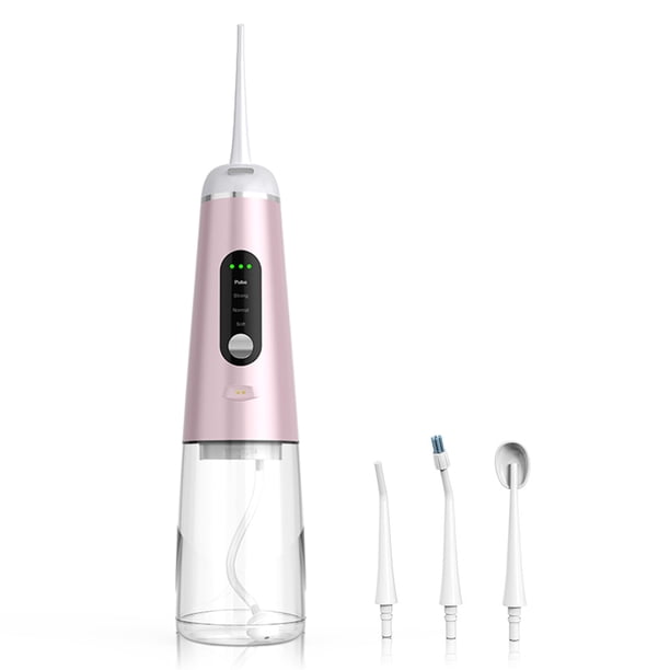 Minnieouse Irrigador de inalámbrico Pantalla digital giratoria 350ml Flosser de agua Herramienta de limpieza de de viaje cuidado de los oídos Rosado