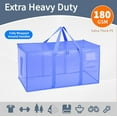 thumbnail image 2 of 6 Pack-Extra Large Heavy Duty Moving Bags - Waterproof Storage Totes with Handles & Zippers, Foldable for College Dorm, Storage (Clear), 2 of 4