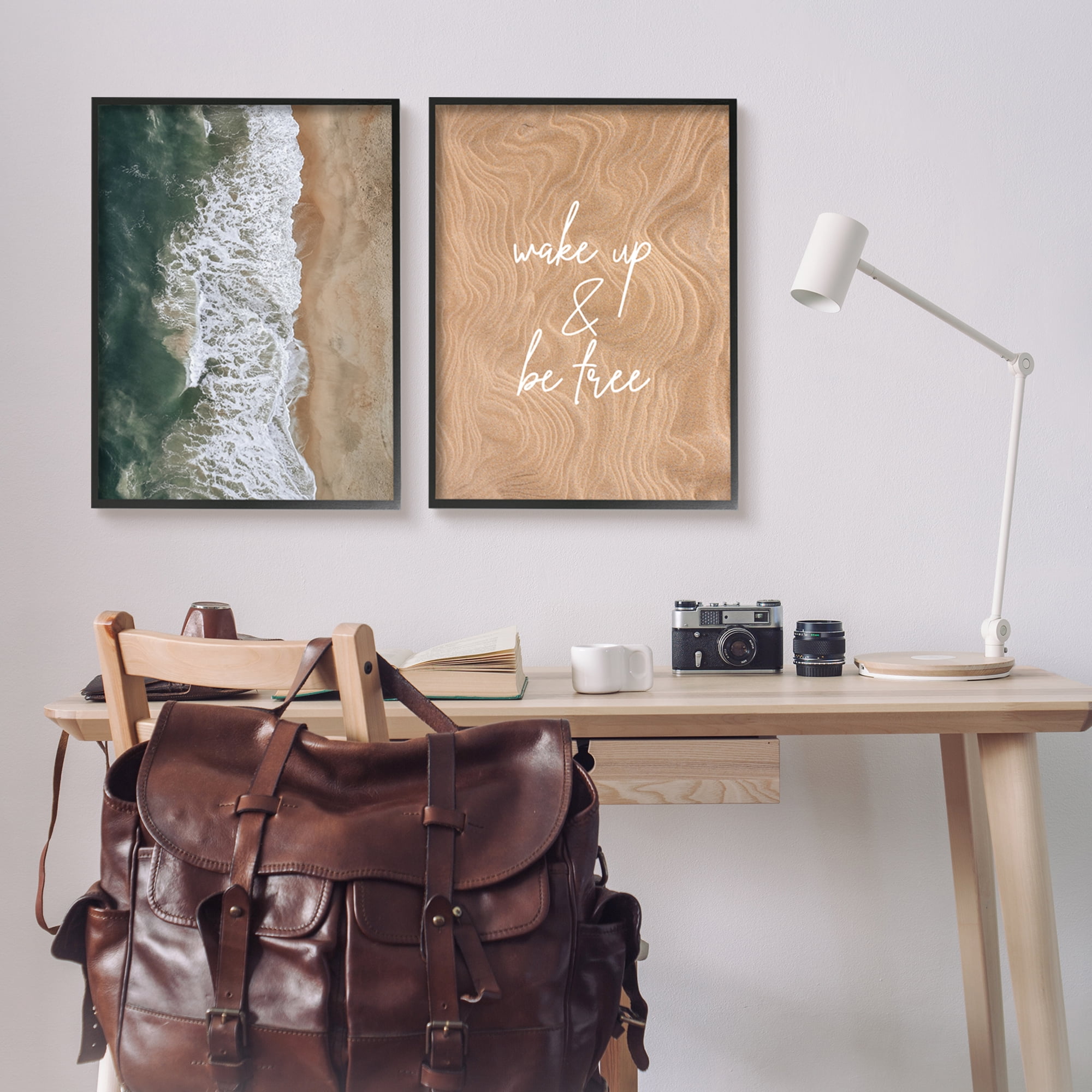 Stupell Indtries Wake Up Be Free Phrase Incoming Beach Tide,24 x 30,Design by Birch&Ink