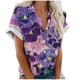 thumbnail image 2 of Fiudx Ofertas de La Semana Blusas de Manga Corta Estampadas con Flores y Plantas Cómodas Informales Regulares para Mujer a La Moda, 2 of 5