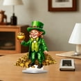 thumbnail image 3 of St. Patrick’s Day Lucky Gnome Statue Decoration – Small Irish Figurine Ornament for Home Office Table Shelf Decor – Positive Energy Gift for Holiday, Birthday or Housewarming, 3 of 5