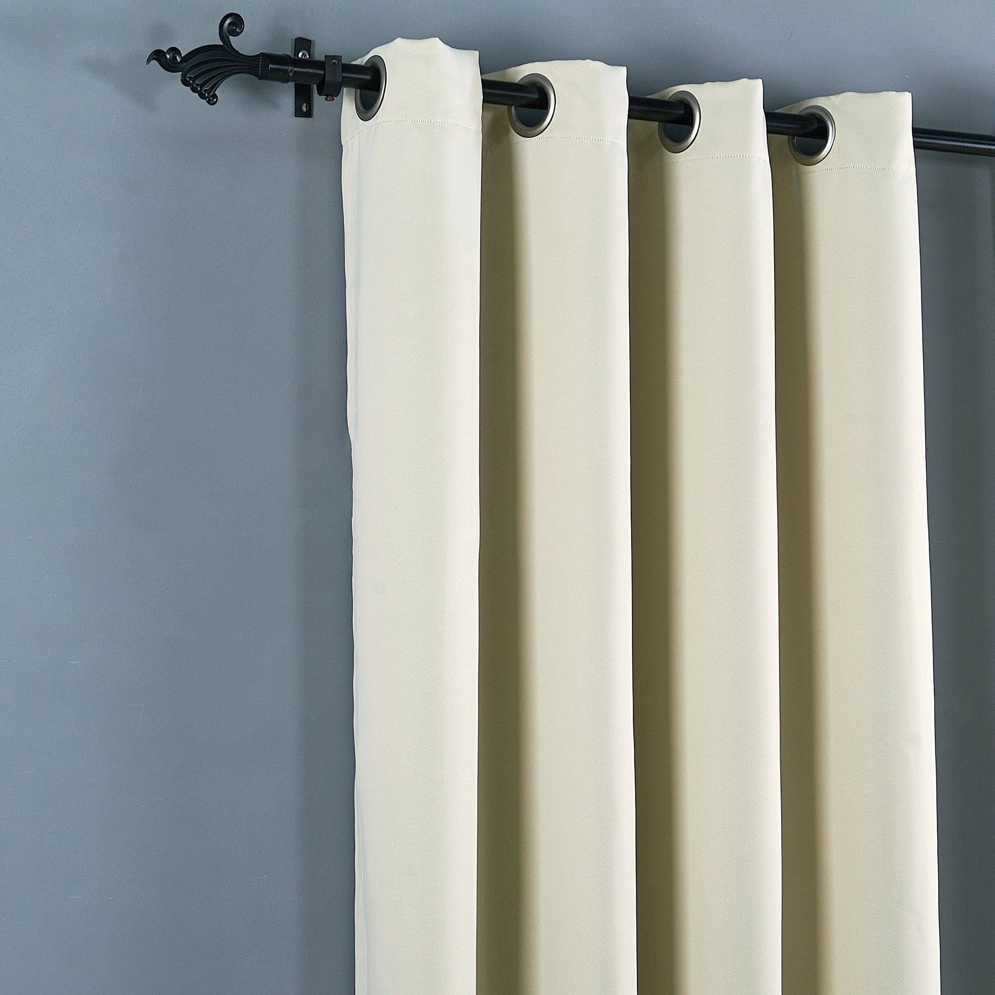 Home Soft Things Solid Blackout Curtains/Drapes Thermal Insulated Grommet Darkening Curtains, 2 Curtains and 2 Tiebacks Set - Beige - 54 x 84 inches