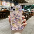 thumbnail image 2 of for iPhone 11 Pro Max Case, Colorful Retro Oil Painting Printed Flower Phone Case for Girls Women, TPU Cute Curly Wave Edge Durable Protective Phone Cover, Purple Bouquet, 2 of 13