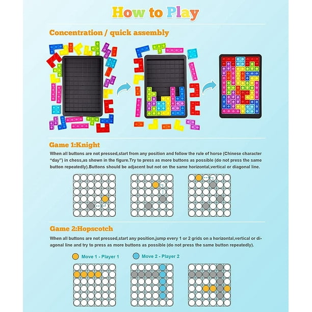 Aimacro Push Bubble y Squeeze Pop It Fidget Toys, Tetris Anti-Anxiety Jigsaw  Puzzle Toys, Educational 