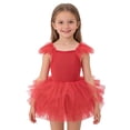 thumbnail image 2 of Coerni Toddler Ballet Leotard Ruffle Sleeve Tulle Tutu Dress Boho Ballerina Outfits Girls Birthday Holiday Dresses Wedding Clothes, 2 of 5