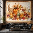 thumbnail image 6 of Cornucopia Among Pumpkins and Candles, Cozy Illustration for Food Lovers, Autumn Table Decor, Thanksgiving Hostess Gift, Tapestry Wall Hanging for Dining Room and Kitchen, 6 of 7