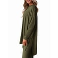 thumbnail image 2 of Conjuntos de Dos Piezas para Mujer, Camisetas de Larga A Juego, Pantalones Anchos y Chándales, Ropa de Otoño. Verde S, 2 of 10