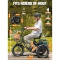 thumbnail image 5 of ESKUTE Adult E Trike Electric Tricycle – 750W Brushless Motor, 18 MPH, Fat Tires, Foldable Step-Thru 3-Wheel E-Bike, Up to 55 Miles, Black, 5 of 7