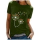 thumbnail image 2 of ICHUANYI Clearance Women Casual Letter Printing Short Sleeves Loose T-Shirt Blouse Tops(Green, L) ICHUANYI WER2023080901098, 2 of 6