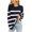 Blue, variant on GigrtiJin Womens Striped Sweaters Long Sleeved Round Neck Pullover Sweater Top Casual Loose Comfy Knitted Blouse