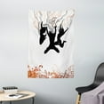 thumbnail image 1 of Dance Tapestry, Jumping Teenagers Silhouette Dynamic and Energic Youth Theme Aquatic, Wall Hanging for Bedroom Living Room Dorm Decor, 40"W X 60"L, Burnt Orange Salmon Black, by Ambesonne, 1 of 2