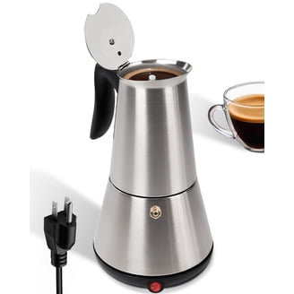 JS Gourmet 6 Cup Aluminum Moka Pot Espresso Coffee Maker with