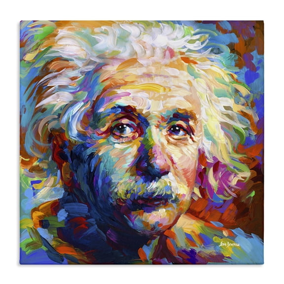 Stupell Industries Modern Abstract Albert Einstein Portrait Canvas Art, 24 x 24, by Leon Devenice