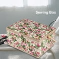 thumbnail image 1 of Sewing Box  Sewing Basket  Craft Box  Storage Box Fabric Floral Printed Sewing Basket Craft Box Household Sundry Storage Organizer With Handle, 1 of 8