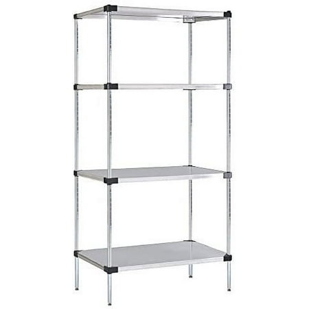 

14 Deep x 48 Wide x 54 High 4 Tier Stainless Steel Solid Starter Shelving Unit