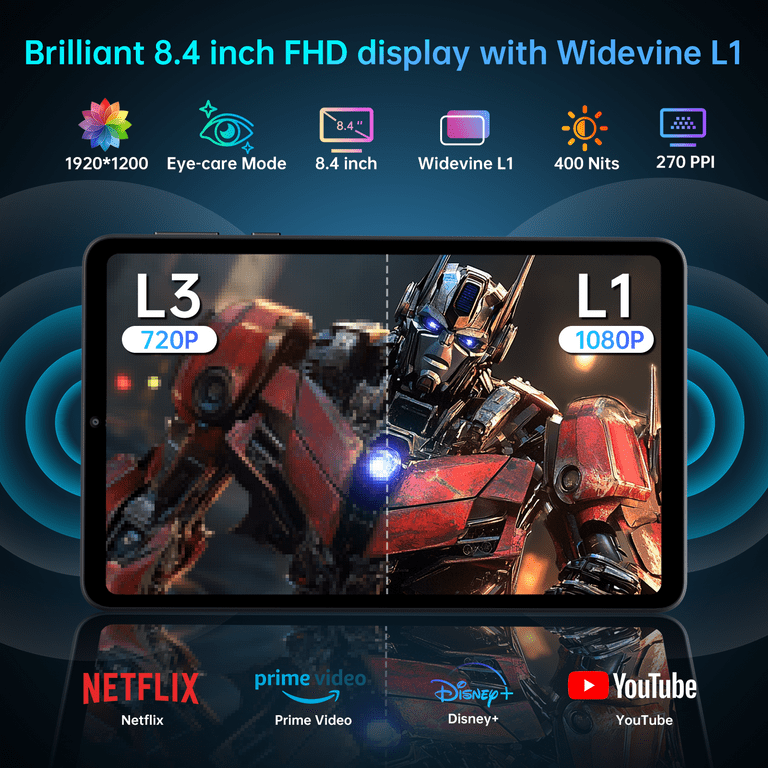 Headwolf Android 14 Tablet, FPad5 Pro 2.2Ghz Octa Core Gaming Tablet, 16GB RAM + 256GB ROM 8.4 inch FHD 1920 * 1200 Display Android Tablet, Widevine Headwolf Android 14 Tablet, FPad5 Pro 2.2Ghz Octa Core Gaming Tablet, 16GB RAM + 256GB ROM 8.4 inch FHD 1920 * 1200 Display Android Tablet, Widevine