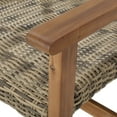thumbnail image 4 of Outdoor Mid Century Wicker Club Chairs with Natural Stained Acacia Wood Frame, Grey, 4 of 8