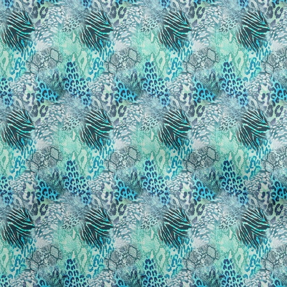 oneOone Viscose Chiffon Turquoise Green Fabric Animal Skin Sewing Craft Projects Fabric Prints By Yard 42 Inch Wide