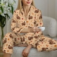 thumbnail image 6 of Uemuo Turkey And Autumn Leaves Pattern Womens Pajama Sets,PJ Set for Women,Pajamas for Women Logo,Long Sleeve Pajama Set for Women,Soft Long Sleeve Top With Pants-XX-Large, 6 of 9