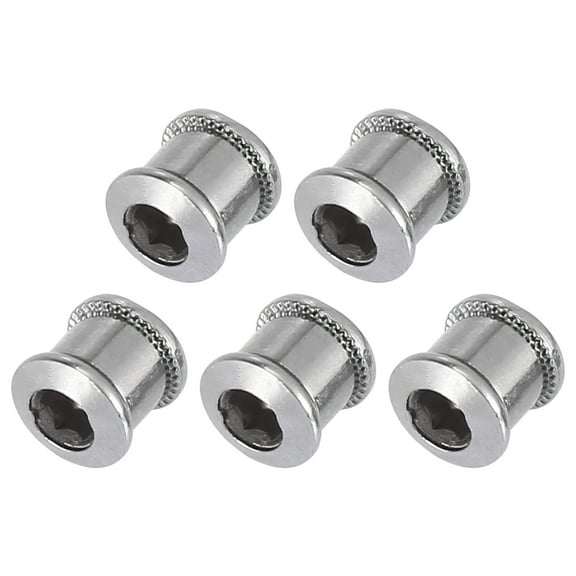 Unique Bargains 5pcs Silver Tone 8.5mm Chainring Nuts Road Bike MTB Bicycle Chain Ring Bolts Nuts