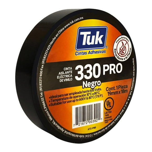 Pack De 3 Cinta Eléctrica Negra Tuk 19Mmx18M
