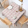 thumbnail image 2 of Red Christmas House and Tree Pattern Square Tablecloth,Waterproof Square Table Cover,Wipeable Spillproof Washable Table Cover for Home Kitchen Party Decor 42"X42"(107x107cm), 2 of 6