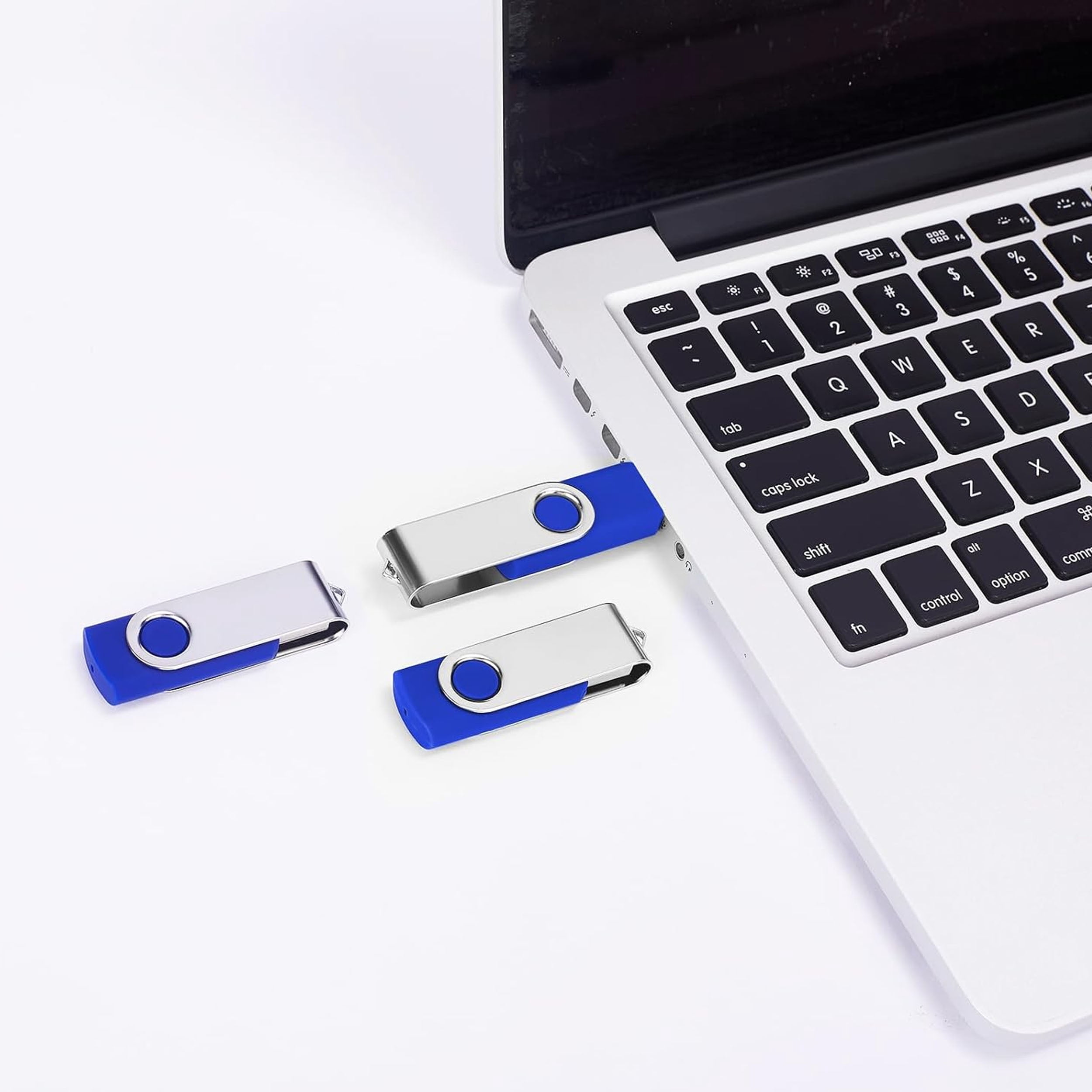 Flash Drive USB 2.0 Metal Rotating(50PACK*128MB Blue)