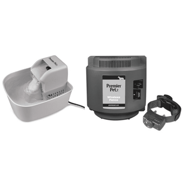 Premier Pet Wireless Fence and 50oz Pet Fountain Bundle