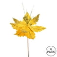 thumbnail image 3 of Vickerman 12" x 16" Gold Poinsettia Artificial Christmas Spray. Includes 6 sprays per pack., 3 of 3