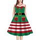 thumbnail image 1 of Lucakuins Vestido de mujer, vestido midi de encaje sin mangas con cuello redondo y estampado de estilo navideño para fiesta navideña Lucakuins  moda, 1 of 9