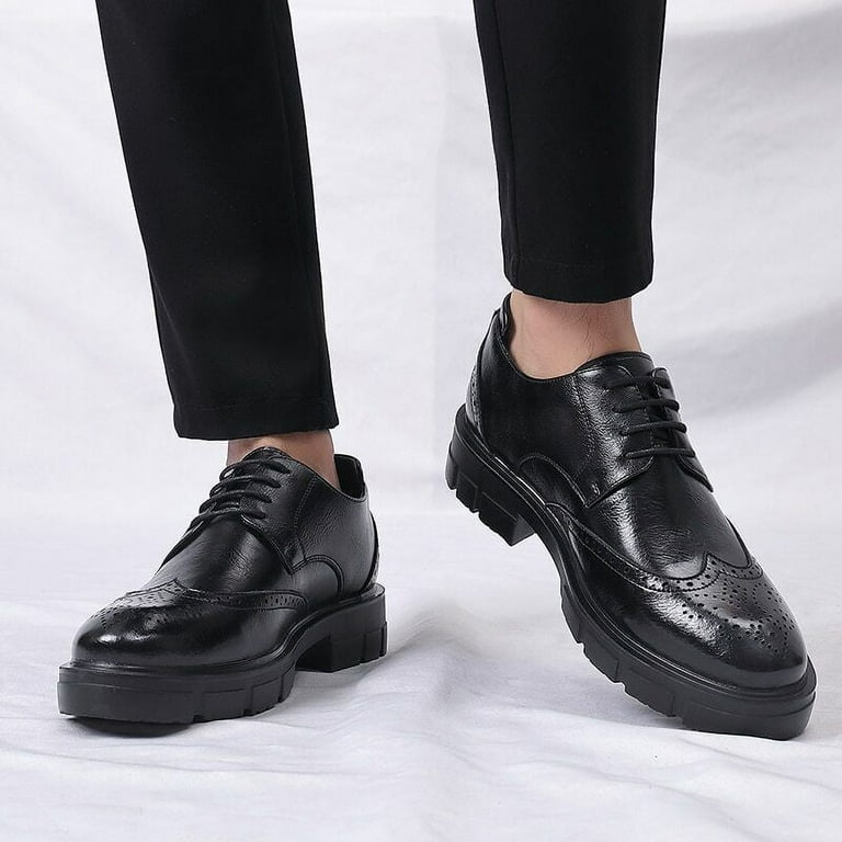 2023 Men's Tall Dress Shoes Invisible 4/7/9CM High Heels