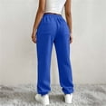 thumbnail image 6 of Inleife Women's Fashion Solid Color Bundling Of Feet Trousers Drawstring Full Length Cuffed Pants with Pocket, 6 of 6