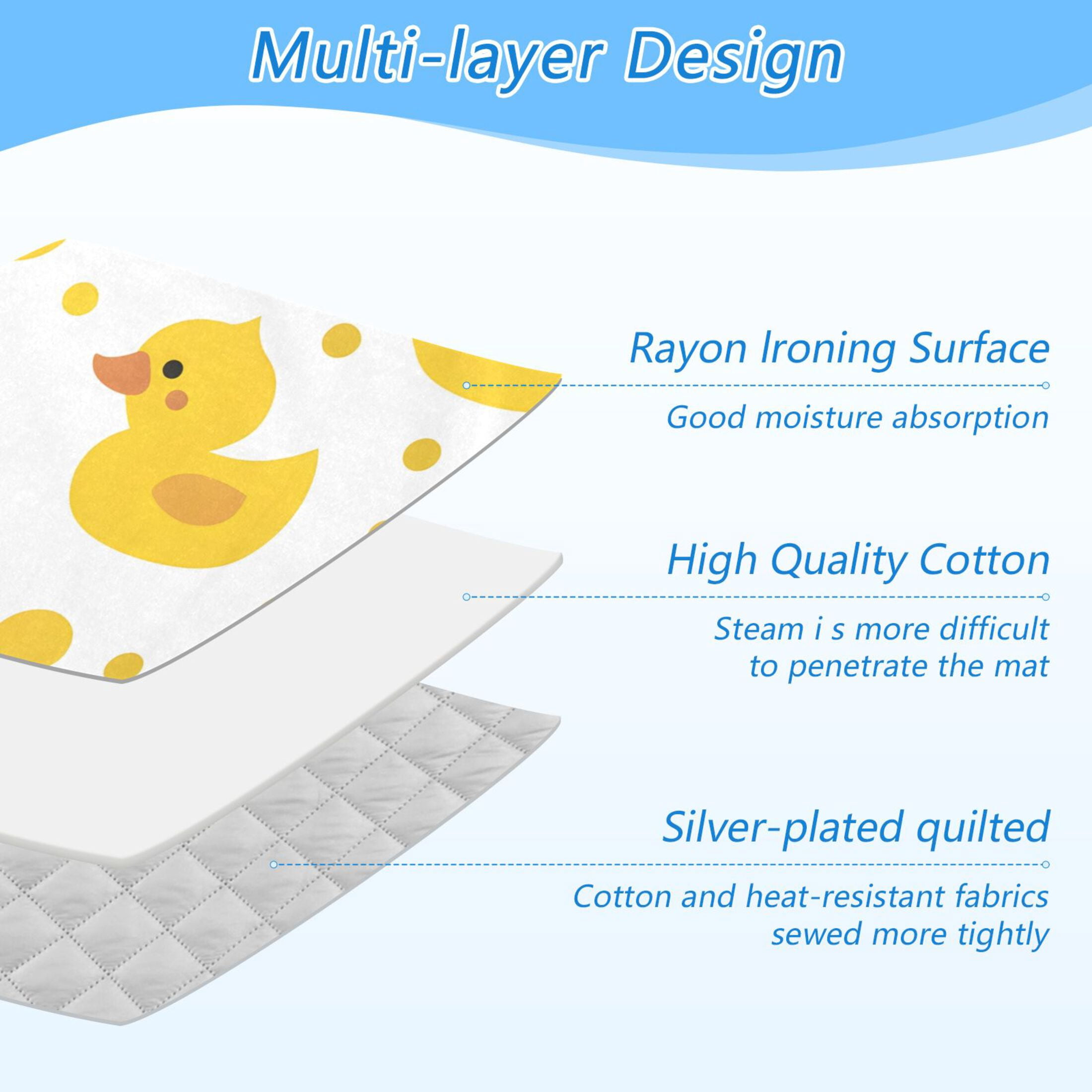 Cute Yellow Ducks Dots Cartoon Ironing Mat Blanket Portable Travel Ironing Pad Heat Resistant Pad 47.2" x 27.6”