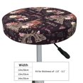 thumbnail image 3 of Salouo Romantic Paris Pattern Bar Stool Cushion Cover, Round Crease-Resistant Stretchy Dustproof Stool Seat Slipcover for Bar Round Chair-14 inch, 3 of 6