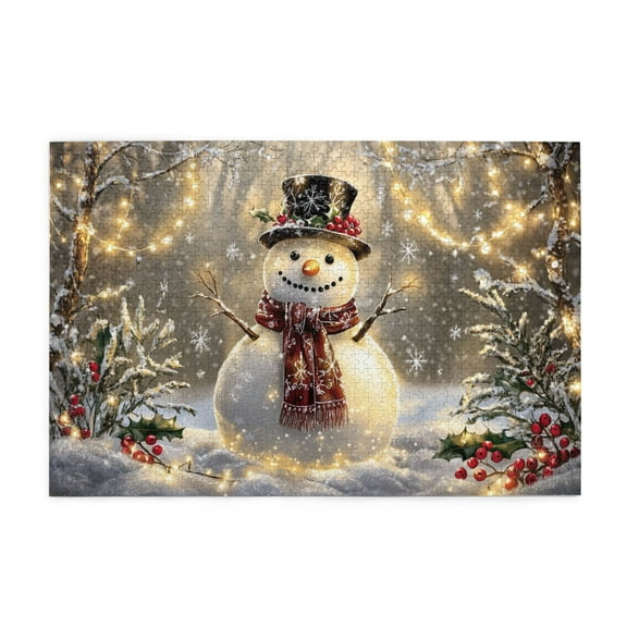 1000 PCS Christmas snowman puzzles for adults 1000 pieces,Unique and Beautiful Design,That Come Together As One Holiday Image,Family leisure,stress relief and entertainment,Classic Wooden Puzzle